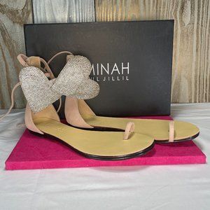 Authentic Aminah Sandals w/ Crystal Heart Embellishment ****Lots of Sparkle****